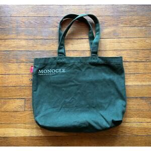 MONOCLE Green Canvas Shoulder/Tote Bag